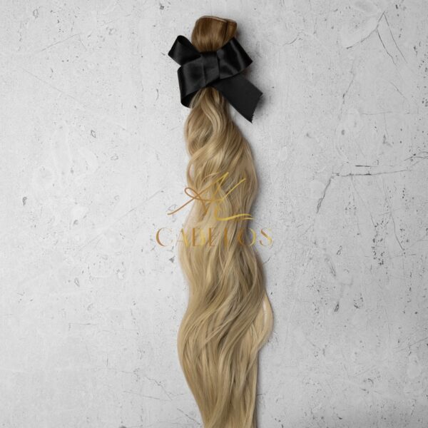 Mega Hair Tic-Tac + Fio Invisible Fibra Russa Suzan 50cm 120g- Loiro Pérola Esfumado - Imagem 4