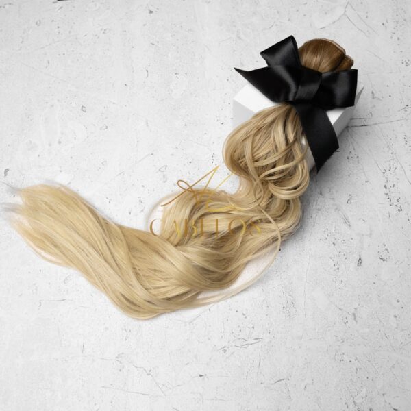 Mega Hair Tic-Tac + Fio Invisible Fibra Russa Suzan 50cm 120g- Loiro Pérola Esfumado - Imagem 5