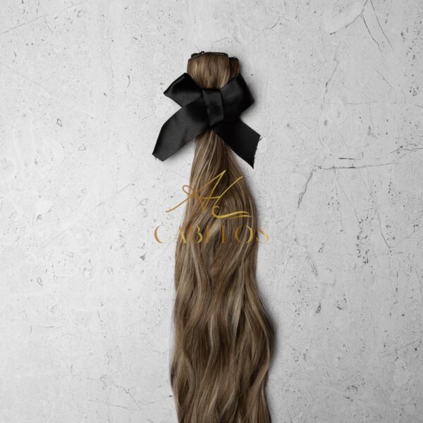Mega Hair Tic-Tac + Fio Invisible Fibra Russa Suzan 50cm 120g- Mesclado Perolado - Imagem 8