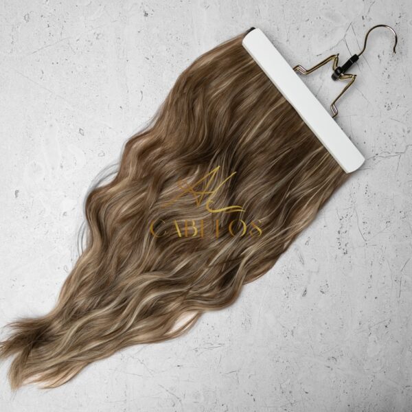 Mega Hair Tic-Tac + Fio Invisible Fibra Russa Suzan 50cm 120g- Mesclado Perolado - Imagem 4