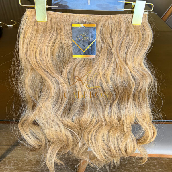 Mega Hair Tic-Tac + Fio Invisible Fibra Russa Suzan 50cm 120g- Loiro Dourado - Imagem 2