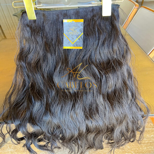 Mega Hair Tic-Tac + Fio Invisible Fibra Russa Suzan 50cm 120g- Castanho Escuro Natural - Imagem 2