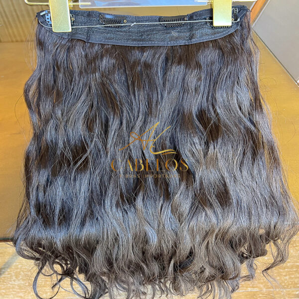 Mega Hair Tic-Tac + Fio Invisible Fibra Russa Suzan 50cm 120g- Castanho Escuro Natural - Imagem 3