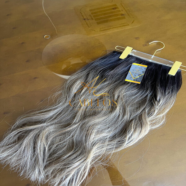 Mega Hair Tic-Tac + Fio Invisible Fibra Russa Suzan 50cm 120g- Mesclado Esumado R29T - Imagem 4