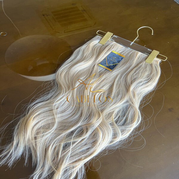 Mega Hair Tic-Tac + Fio Invisible Fibra Russa Suzan 50cm 120g- Loiro Claro - Imagem 5
