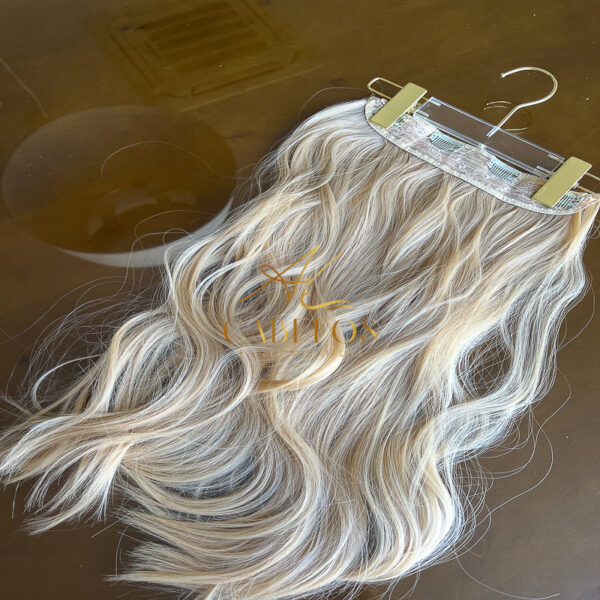 Mega Hair Tic-Tac + Fio Invisible Fibra Russa Suzan 50cm 120g- Loiro Claro - Imagem 6