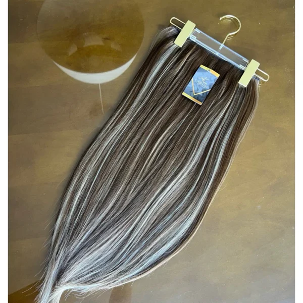 Mega Hair Tic-Tac + Fio Invisible Fibra Russa Cindy Liso - Mesclado P1824