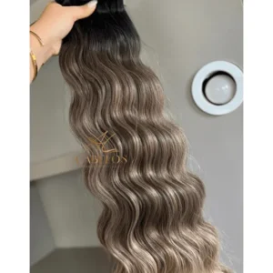 Cabelos Telado/Tecido Ombre Hair Mesclado Ondulado Fibra Russa 200g 60cm