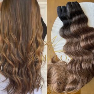 Cabelo Telado/Tecido Morena Iluminada-T1B/108 Ondulado Fibra Russa 60cm 200g