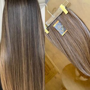 Mega Hair Tic-Tac + Fio Invisible Fibra Russa Cindy 60cm 120g- Mesclado Pérolado