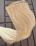 Kit Mega Hair 4 Telinhas TIC-TAC Loiro Pérola Ombre Hair Liso Bio Luxo Prime. - Imagem 5