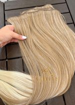 Kit Mega Hair 4 Telinhas TIC-TAC Loiro Pérola Ombre Hair Liso Bio Luxo Prime. - Imagem 3