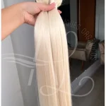 Cabelo Telado/Tecido Loiro Claríssimo Liso Fibra Russa Ultra Realista. 70cm 150g