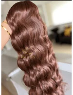 Cabelos Telado/Tecido Castanho Natural Claro Ondulado Fibra Russa 200g 60cm - Imagem 4