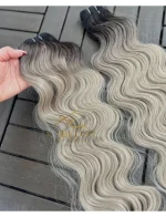 Cabelos Telado/Tecido Loiro Pérola Platinado esfumado Ondulado Fibra Russa 200g 60cm - Imagem 3