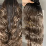 Cabelos Telado/Tecido Ombre Hair Mesclado Ondulado Fibra Russa 200g 60cm