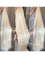 Cabelo Telado/Tecido Loiro Claro Liso Fibra Russa Ultra Realista 70cm 150g - Imagem 3