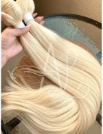 Cabelo Telado/Tecido Loiro Claro Liso Fibra Russa Ultra Realista 70cm 150g - Imagem 4