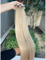 Cabelo Telado/Tecido Loiro Pérola #2 Liso Fibra Russa 70cm 150g - Imagem 2