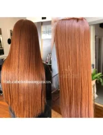 Mega Hair Tic-Tac Ruivo Cobreado  Liso Fibra Bio Luxo Prime.