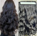 Mega Hair Tic-Tac Castanho Escuro Ondulado Fibra Bio Luxo Prime.