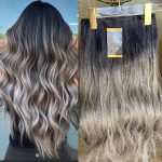 Mega Hair Tic-Tac + Fio Invisible Fibra Russa Suzan 50cm 120g- Mesclado Esumado R29T