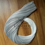 Cabelo Telado/Tecido Mesclado Acizentado T18-56C Liso Fibra Russa 70cm 150g - Imagem 2