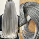 Cabelo Telado/Tecido Mesclado Acizentado T18-56C Liso Fibra Russa 70cm 150g