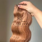 Cabelo Telado/Tecido Loiro Escuro-12# Ondulado Fibra Russa 60cm 200g - Imagem 5