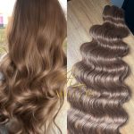 Cabelo Telado/Tecido Loiro Escuro-12# Ondulado Fibra Russa 60cm 200g