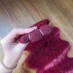 Cabelo Telado/Tecido Vermelho-Bug2 Ondulado Fibra Russa 60cm 200g - Imagem 3