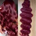 Cabelo Telado/Tecido Vermelho-Bug2 Ondulado Fibra Russa 60cm 200g