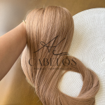 Cabelo Telado/Tecido Loiro escuro Mel-27+26 Liso Fibra Russa 70cm 150g - Imagem 5
