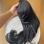 Aplique Rabo de Cavalo Ary Preto 60cm 140g Fibra Europeia. - Imagem 4