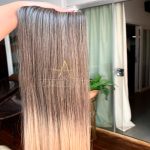 Mega Hair Tic-Tac Morena Iluminada + Pontas Mel Liso Fibra Bio Luxo Prime. - Imagem 2