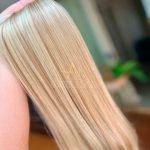 Mega Hair Tic-Tac Loiro Pérola + Pontas Claras Liso Fibra Bio Luxo Prime. - Imagem 5