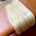 Mega Hair Tic-Tac Loiro Pérola + Pontas Claras Liso Fibra Bio Luxo Prime. - Imagem 2