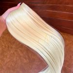 Mega Hair Tic-Tac Loiro Claro Liso Fibra Bio Luxo Prime. - Imagem 2