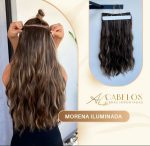 Mega Hair Tic-Tac + Fio Invisible Fibra Russa Suzan 50cm 120g- Morena Iluminada - Imagem 5