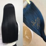 Mega Hair Tic-Tac + Fio Invisible Fibra Russa Cindy 60cm 120g- Preto