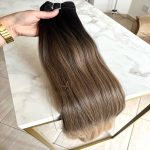 Cabelo Telado Tecido Ombre Hair Mesclado Liso Fibra Russa 70cm 150g - Imagem 2