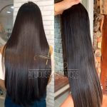 Mega Hair Tic-Tac Castanho Escuro Liso Fibra Bio Luxo Prime.