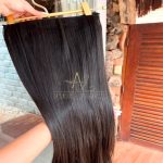 Mega Hair Tic-Tac Castanho Escuro Liso Fibra Bio Luxo Prime. - Imagem 3