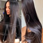 Mega Hair Tic-Tac Castanho Medio Liso Fibra Bio Luxo Prime.