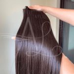 Mega Hair Tic-Tac Castanho Medio Liso Fibra Bio Luxo Prime. - Imagem 3