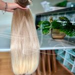 Cabelo Telado/Tecido Loiro Pérola #3 Liso Fibra Russa 70cm 150g - Imagem 3