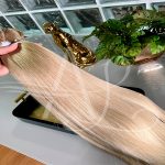 Cabelo Telado/Tecido Loiro Pérola #3 Liso Fibra Russa 70cm 150g - Imagem 4