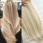 Mega Hair Tic-Tac 4pçs Fibra Russa Liso 60cm 200g, Loiro (1212/6130#)