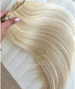 Mega Hair Tic-Tac 4pçs Fibra Russa Liso 60cm 200g, Loiro (1212/6130#) - Imagem 8