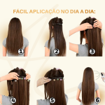 Mega Hair Tic-Tac 4pçs Fibra Russa Liso 60cm 200g, Loiro (1212/6130#) - Imagem 11